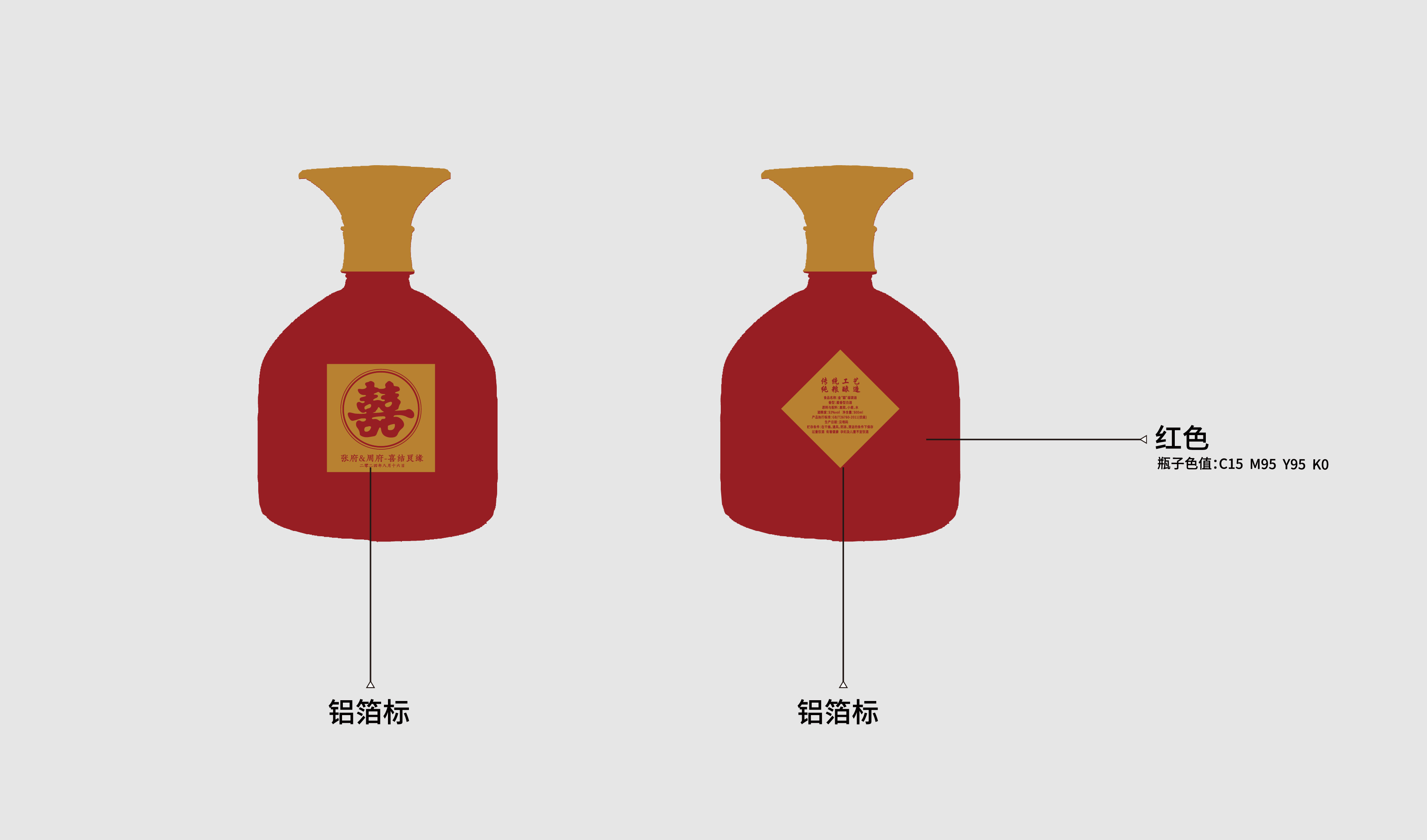 婚宴&mdash;&mdash;金囍福袋 酒包装设计 平面文件